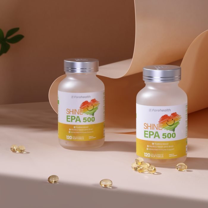 Forehealth EPA 500 fish oil capsules – high strength omega-3 EPA supplement for heart, brain, and joint health