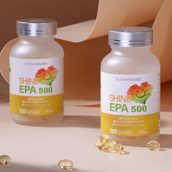 Forehealth EPA 500 fish oil capsules – high strength omega-3 EPA supplement for heart, brain, and joint health
