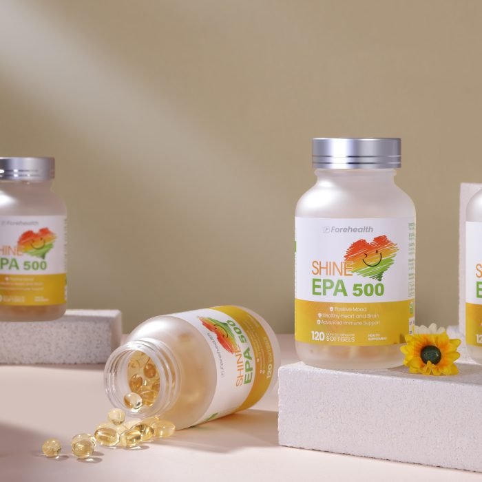 Forehealth EPA 500 fish oil capsules – high strength omega-3 EPA supplement for heart, brain, and joint health