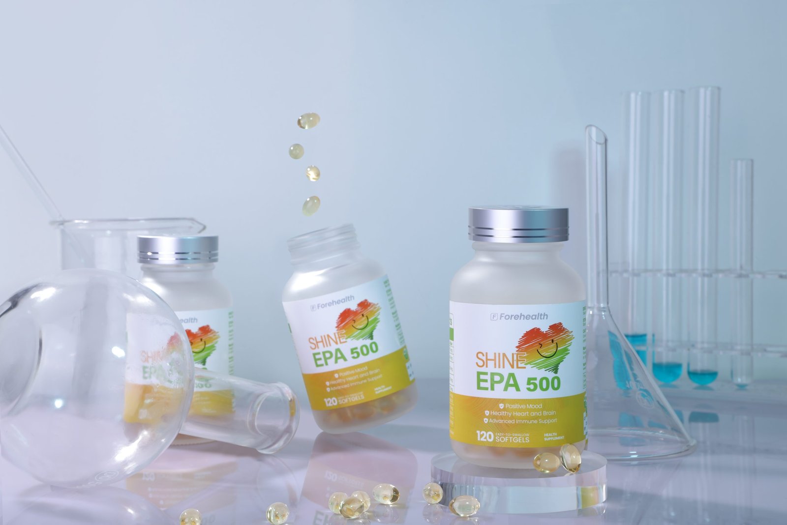 Forehealth EPA 500 fish oil capsules – high strength omega-3 EPA supplement for heart, brain, and joint health