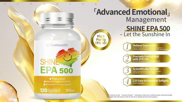 Forehealth EPA 500 fish oil capsules – high strength omega-3 EPA supplement for heart, brain, and joint health