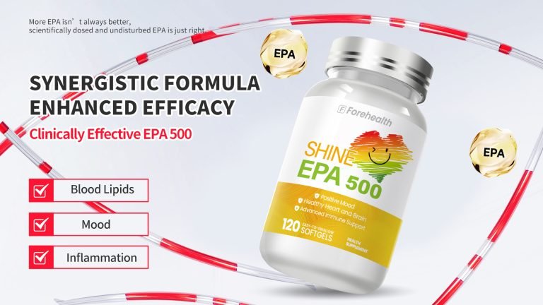Forehealth EPA 500 fish oil capsules – high strength omega-3 EPA supplement for heart, brain, and joint health